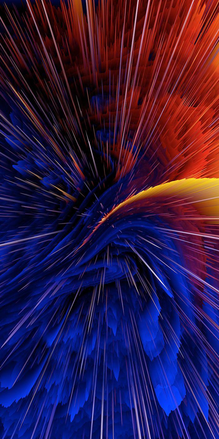 Particle Explosions Dimensional Warp Phone Wallpaper Colorful