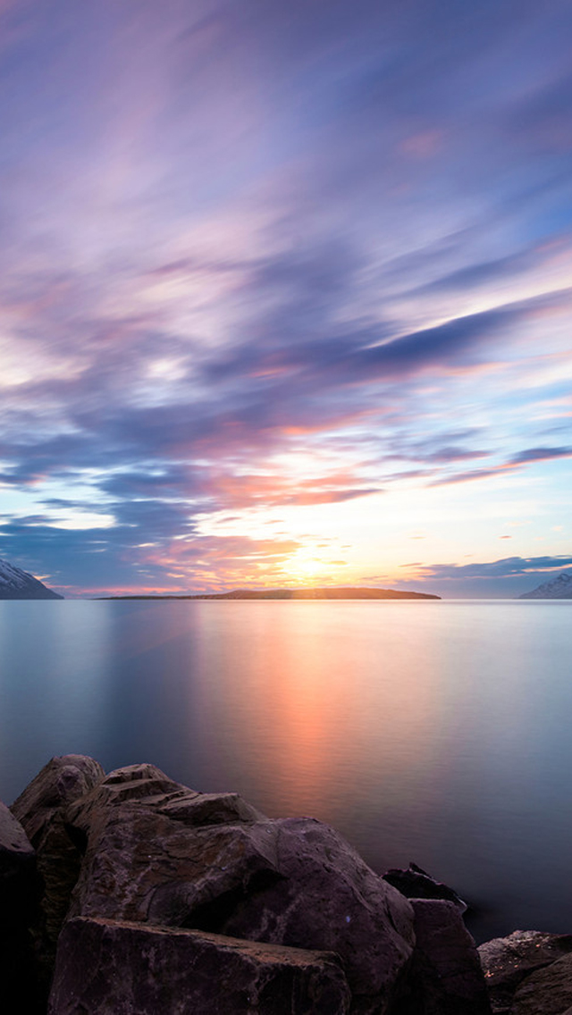 Nordic Lake Sunset Ios7 Beautiful iPhone Wallpaper