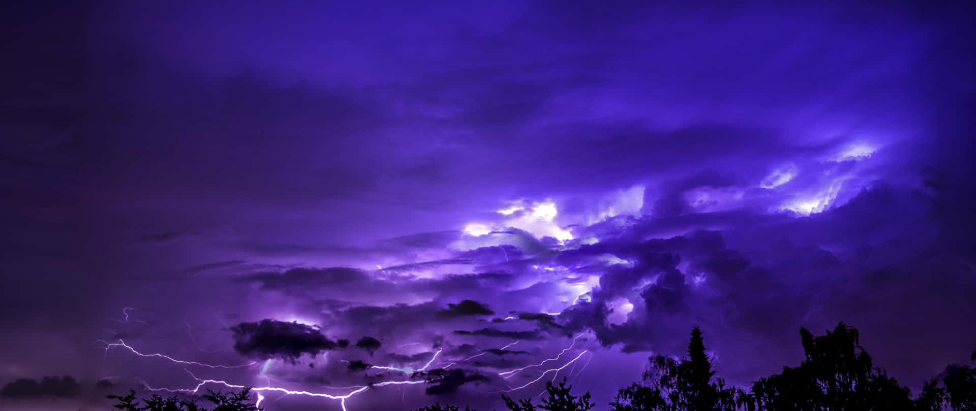 Purple Lightning Wallpaper