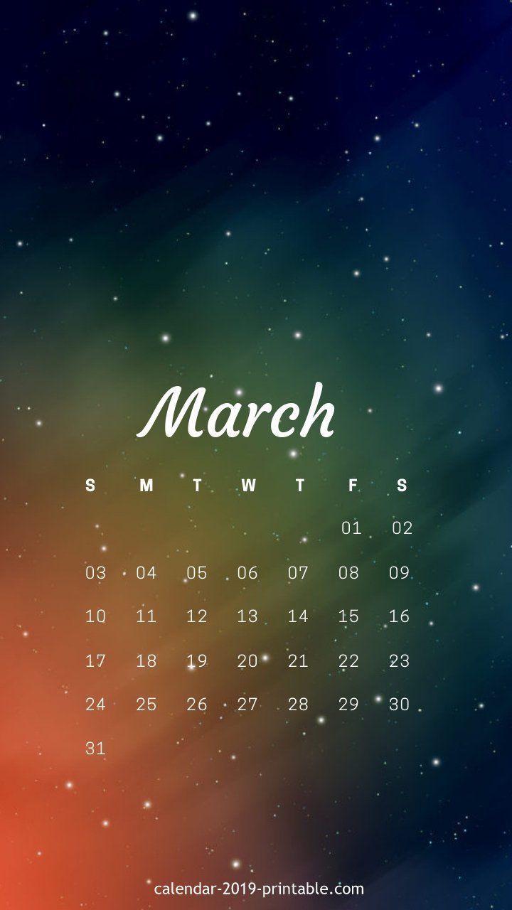 March iPhone Background Calendar 2019calendar