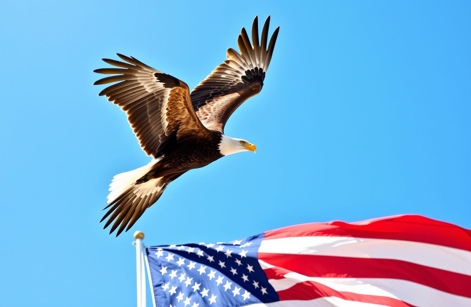 American Flag With Eagle Wallpaper