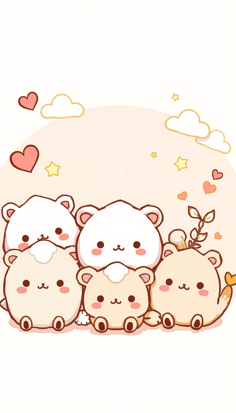 Kawaii Light Brown Wallpaper