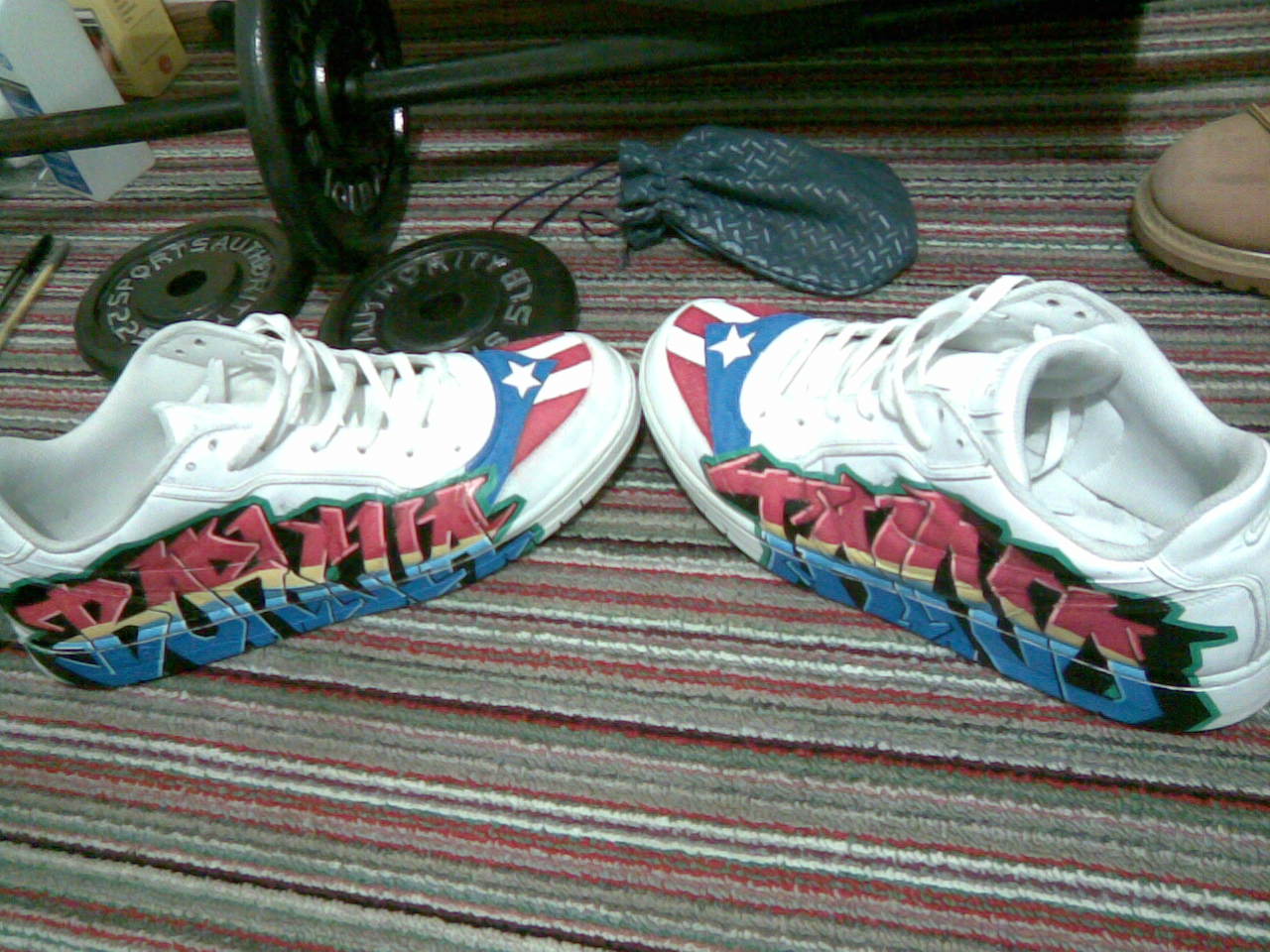Puerto Rican Flag Graffiti Shoes Boricua Taino