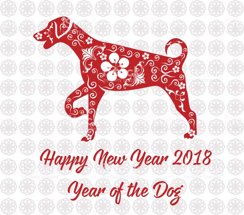 Happy Chinese New Year Card Of Dog Stock Vector