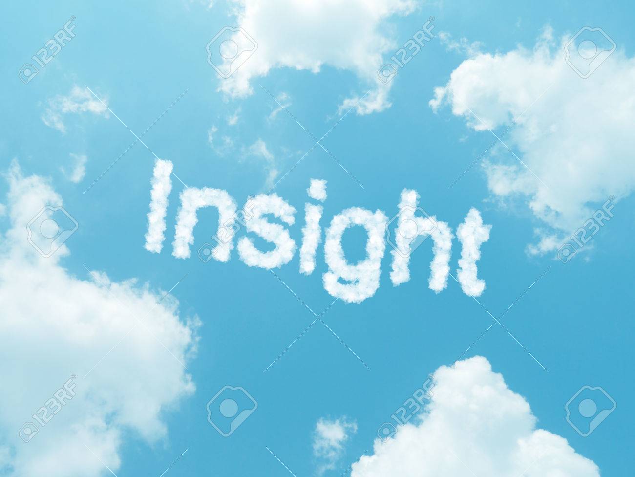Insight Cloud Word With Design On Blue Sky Background Stock Photo