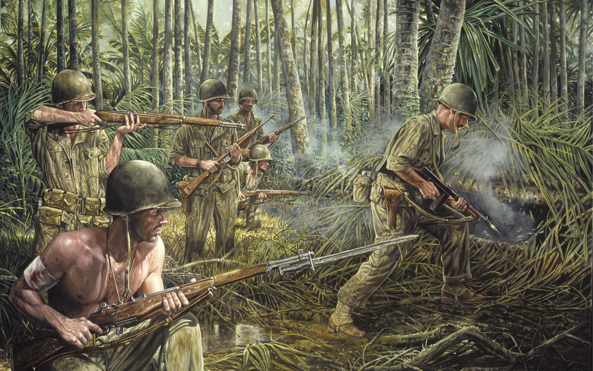 Battle Of Iwo Jima World War Ii Painings Art Wallpaper Jpg