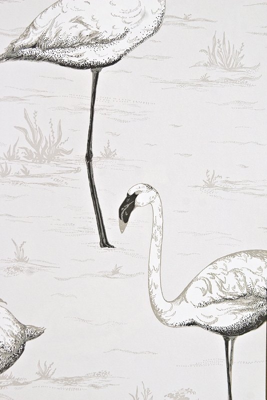 Flamingos Restyled Wallpaper White And Black Flamingo Print