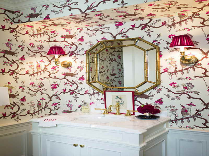 Walls Bold Wallpaper For With Powder Room