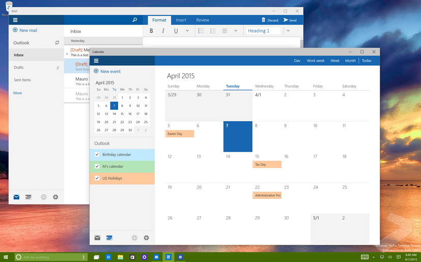 Windows Hands On With The New Mail And Calendar Apps