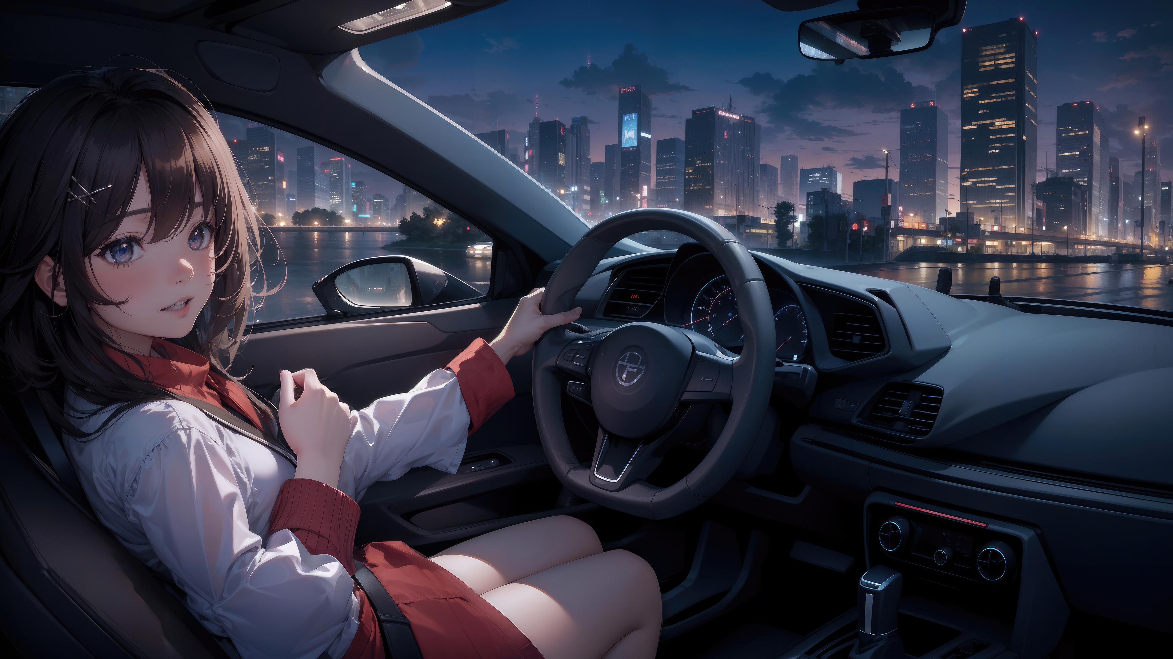 3840x2160 Anime Girl In Car 5k 4k HD 4k Wallpapers Images