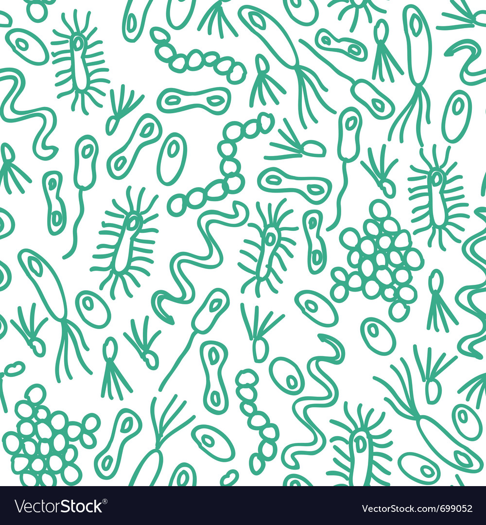 Bacteria Seamless Background Royalty Vector Image