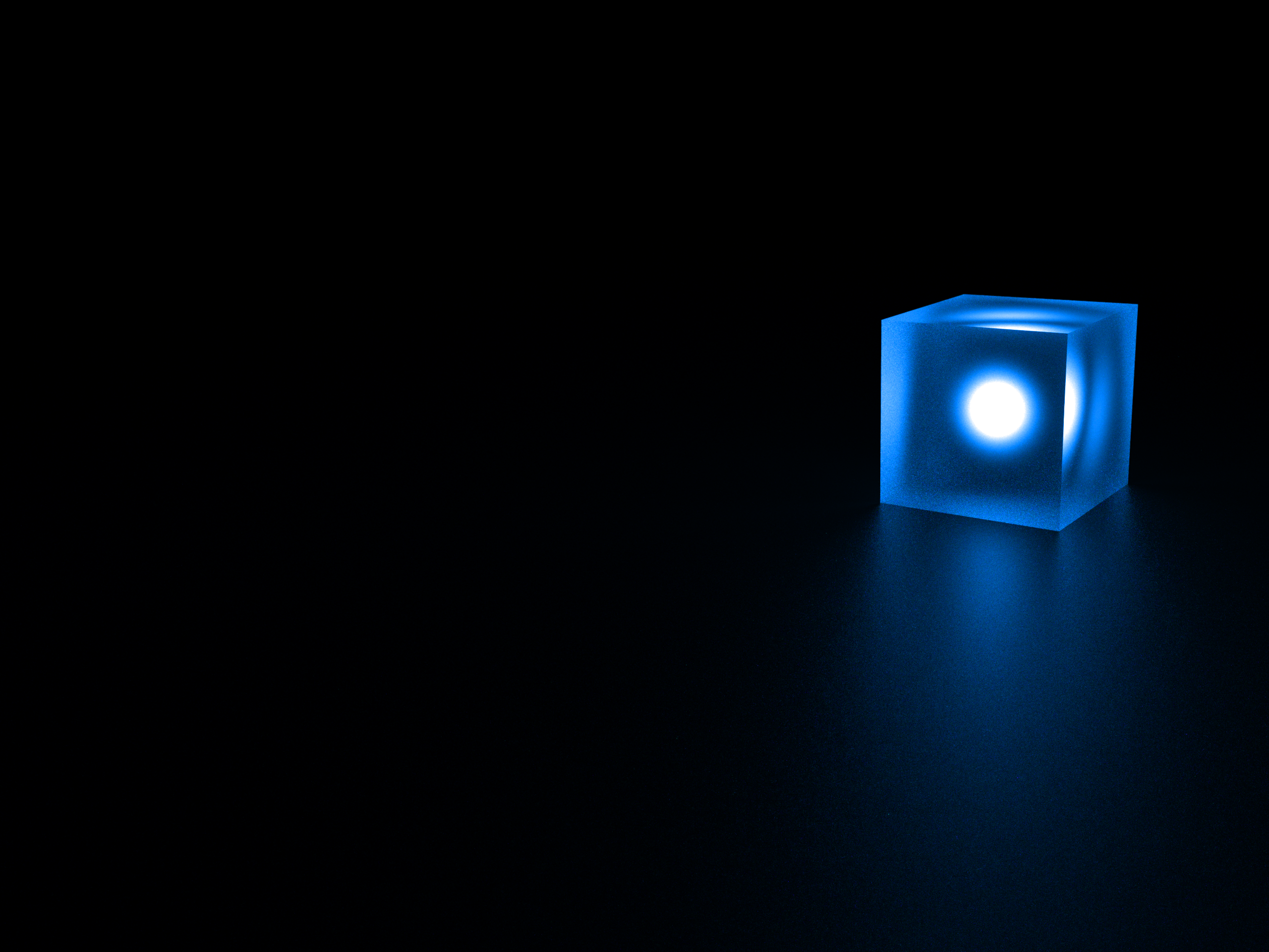 Blue Cube Wallpaper 2560x1920 Blue Cube Glossy Shine 3D Render 2560x1920
