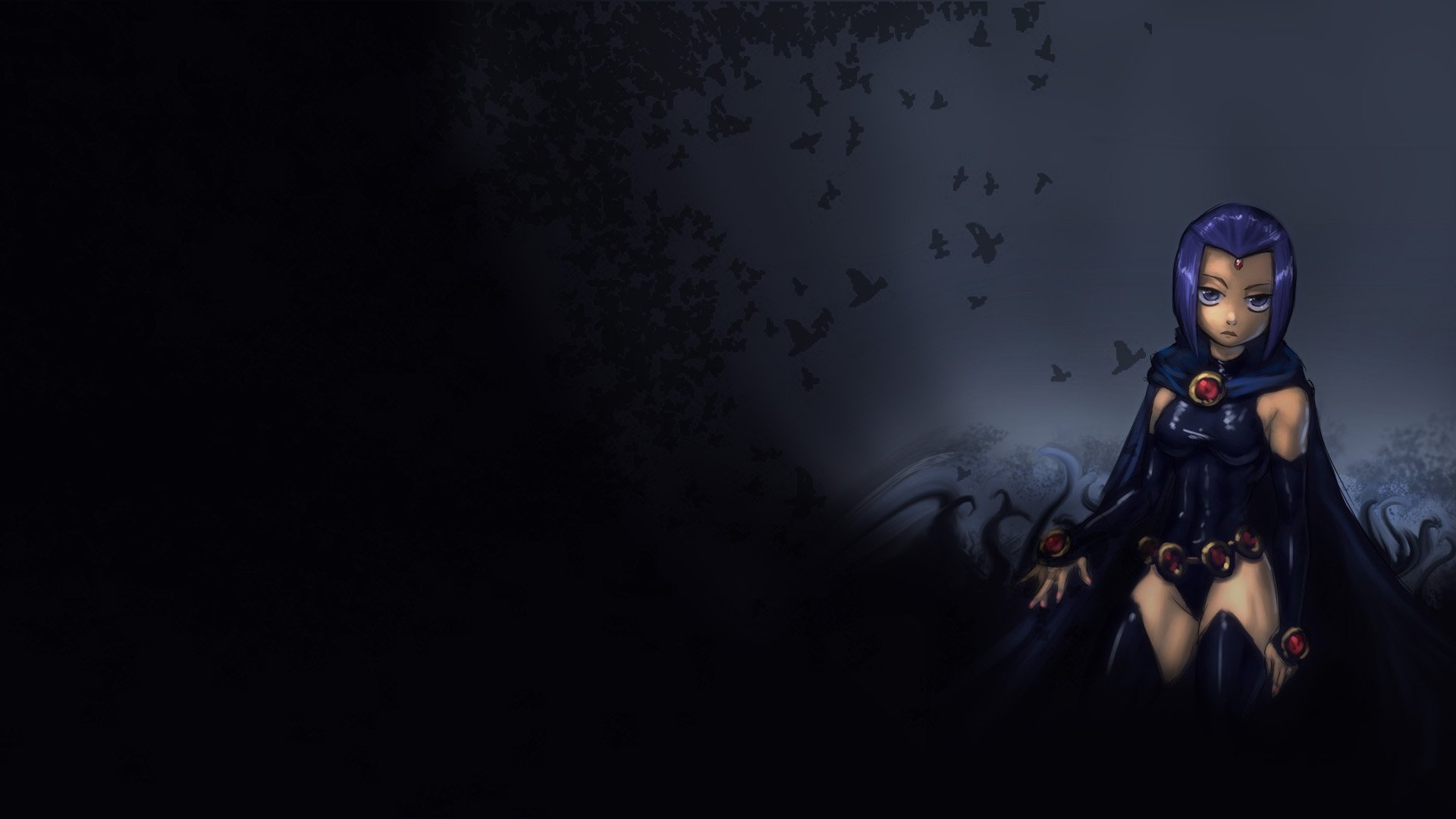 Teen Titans Raven Character Dc Ics Wallpaper Background