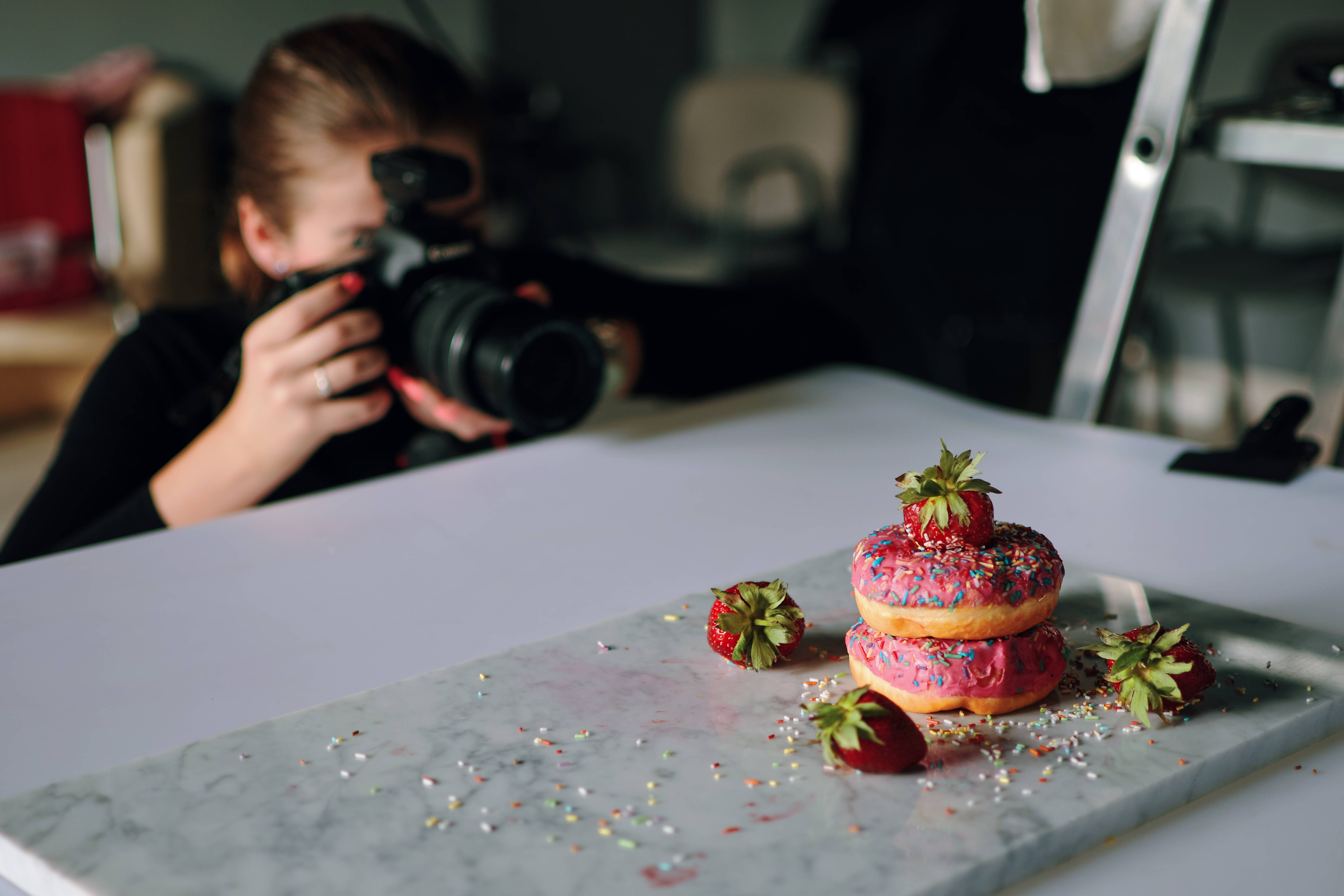 Donuts In Photography Studio Wallpaper