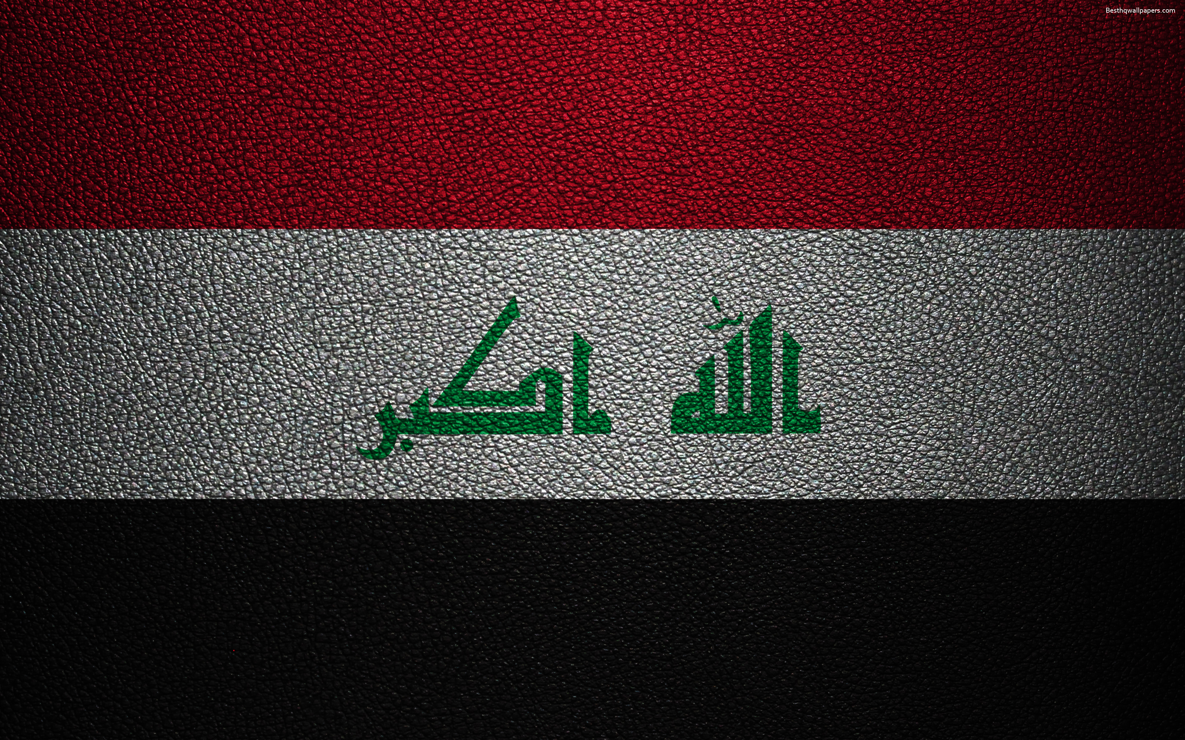 Wallpaper Flag Of Iraq 4k Leather Texture Iraqi