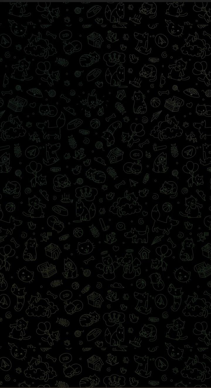 Black And White Doodle Wallpaper With Cartoon Characters