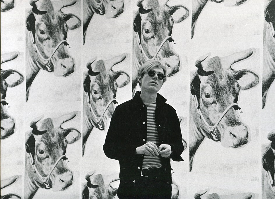 Stu Sutcliffes Andy Warhol With His Cow Wallpaper Exhibited At Leo