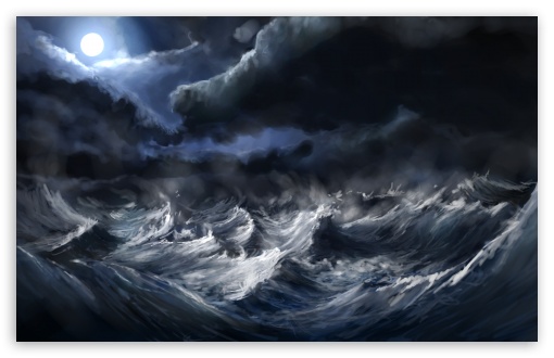 Stormy Sea Painting HD Desktop Wallpaper High Definition
