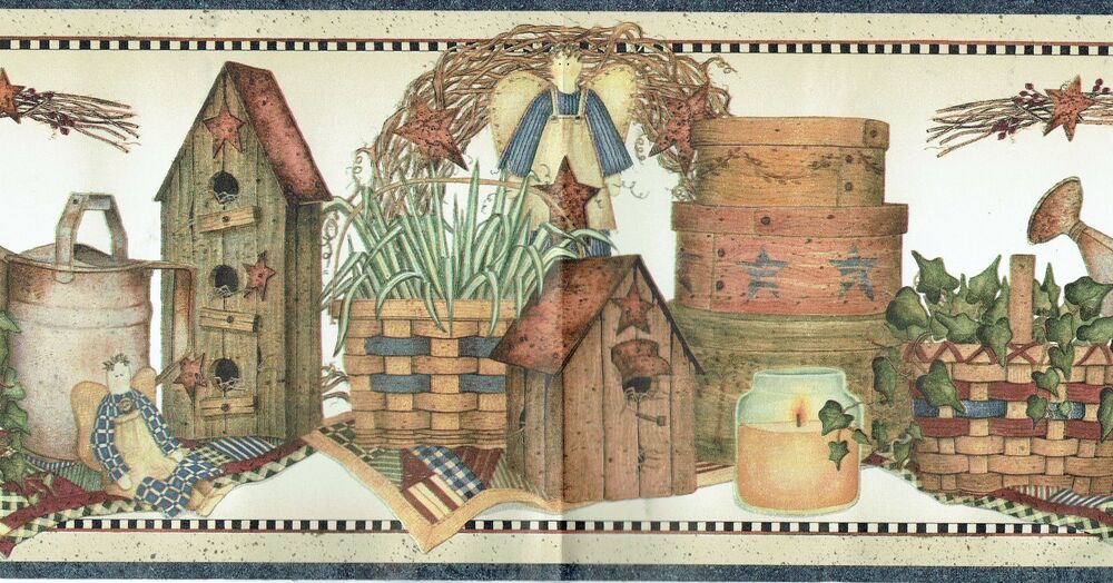 Country Primitive Wallpaper History Art Illustration Miniature