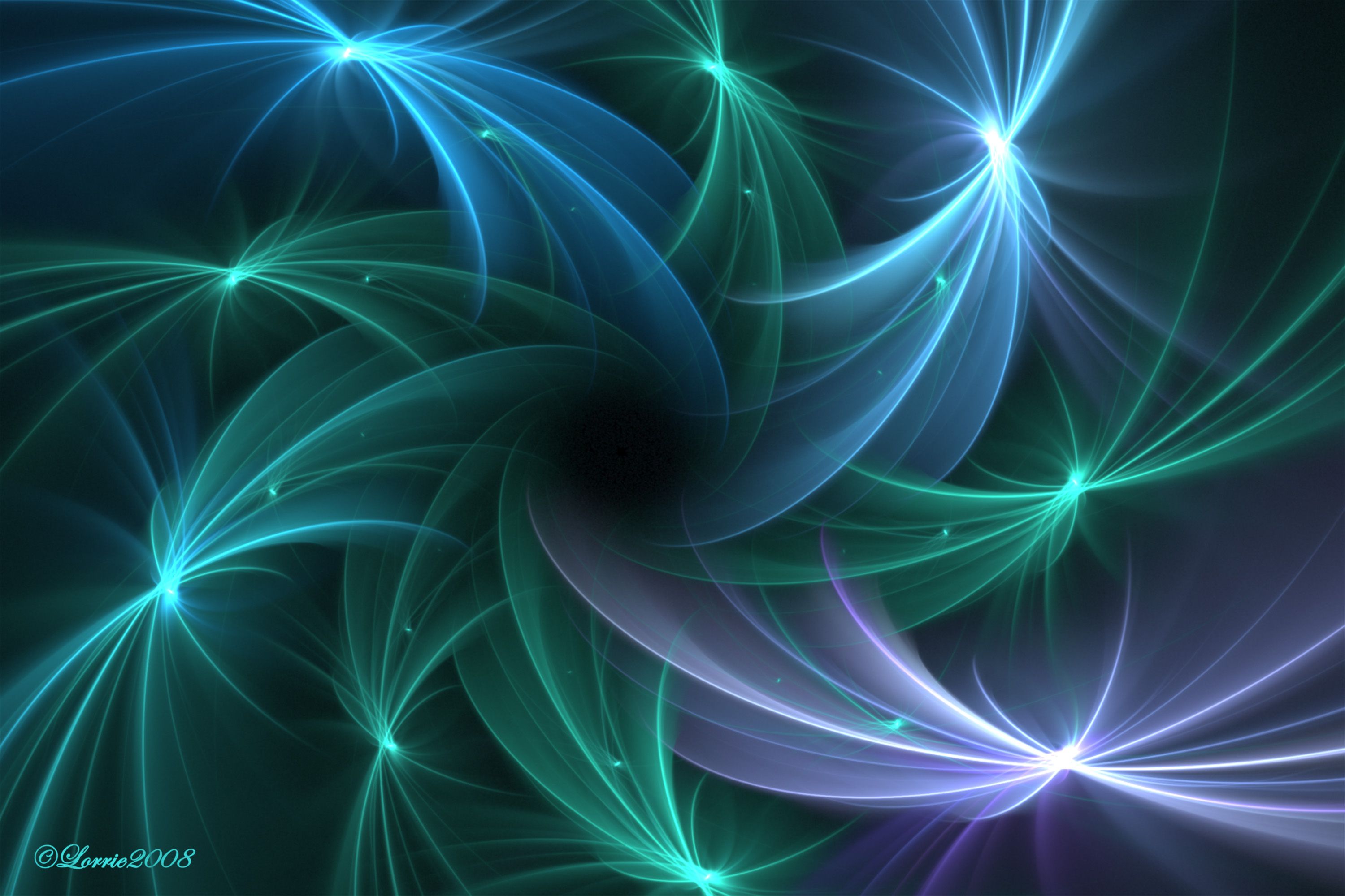 Awesome Stars 3d And Cg Abstract Blue Green