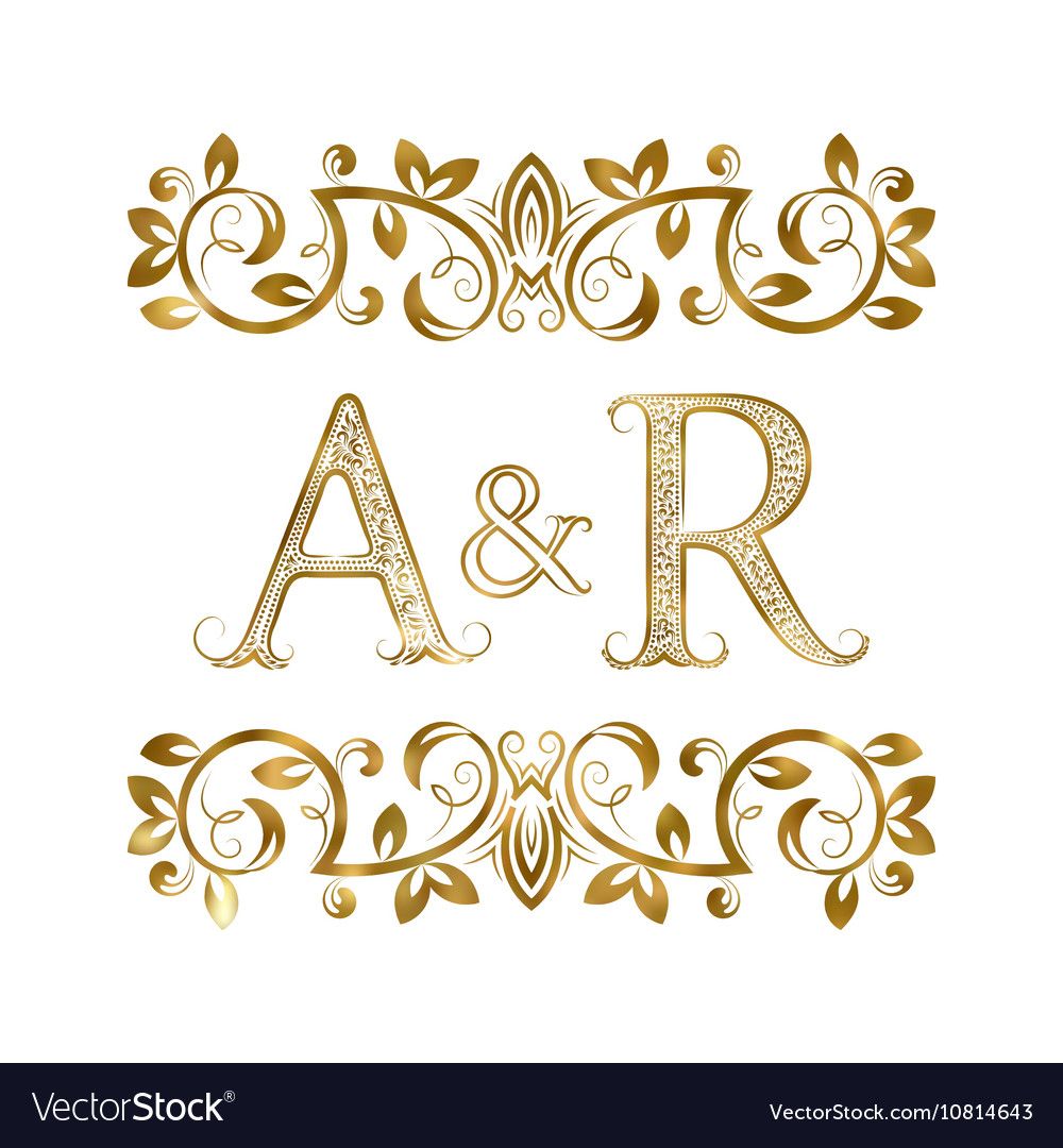 Ar Vintage Initials Logo Symbol Letters A R Vector Image Spon