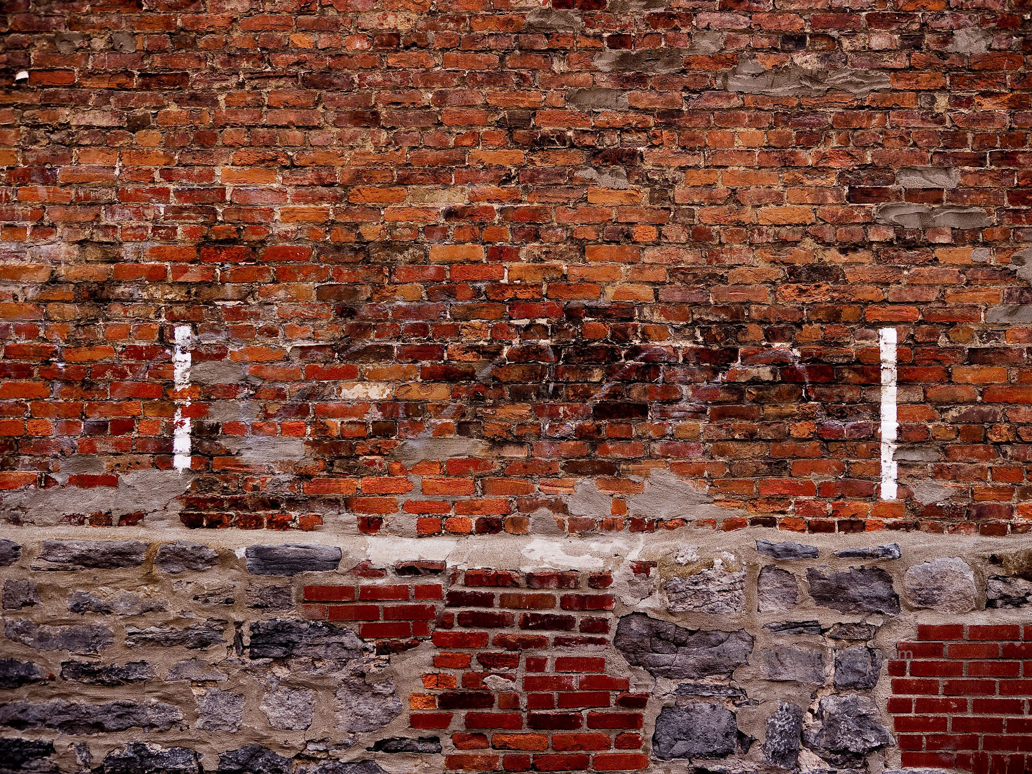 Image Brickwall On Stone Wall