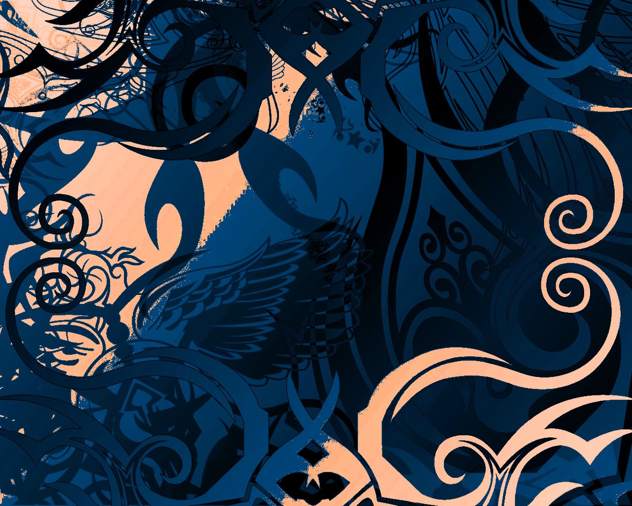 Abstact Wallpaper Blue Tan By Theanimal160