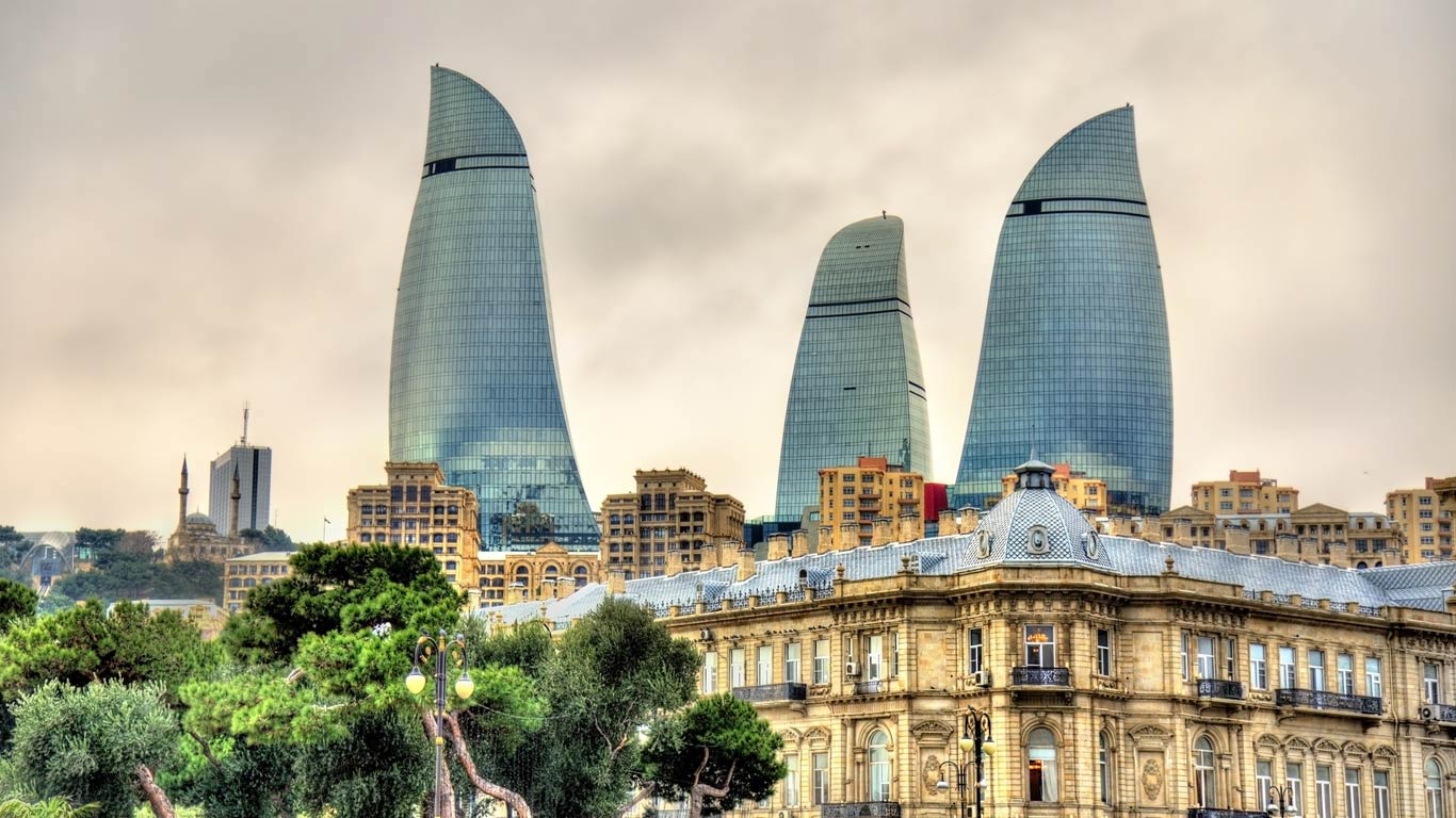 Flame Towers And Skyline Of Baku Azerbaijan Wallpaper By T1000