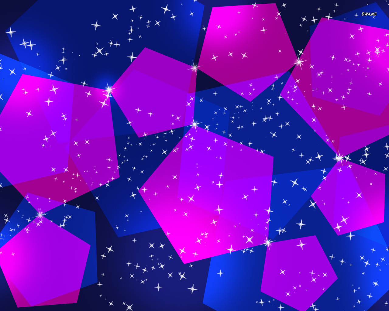 Blue And Pink Pentagons Wallpaper Abstract