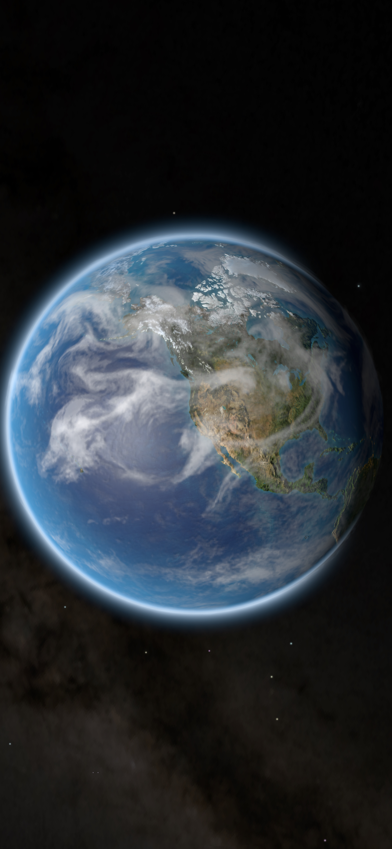 Earth from space with North America visible, suitable for an iPhone 16 wallpaper