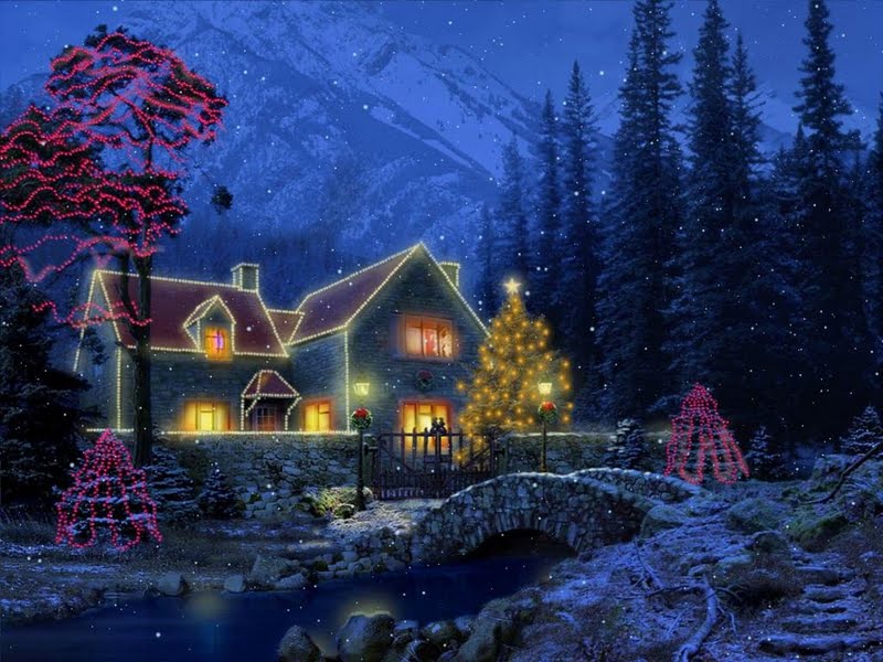3D Christmas Cottage desktoplaptop wallpaper Listed in christmas