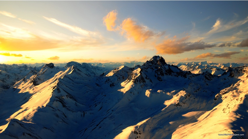 Sunset Snow Mountain