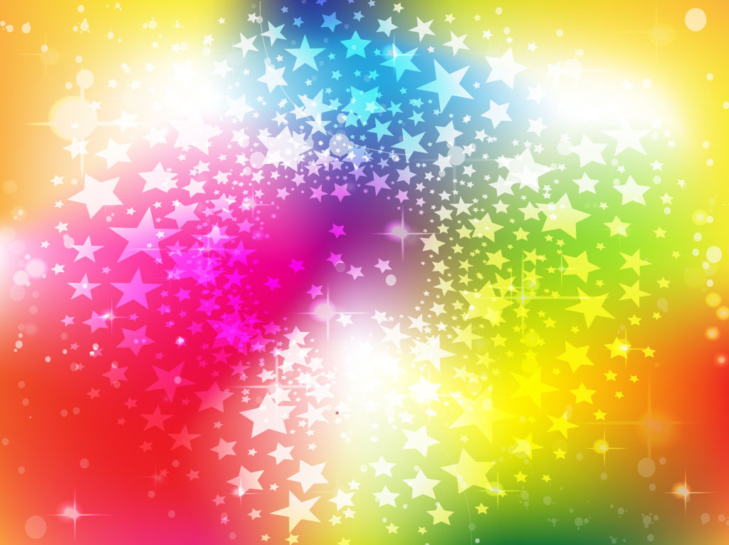 Bright Rainbow Stars Background