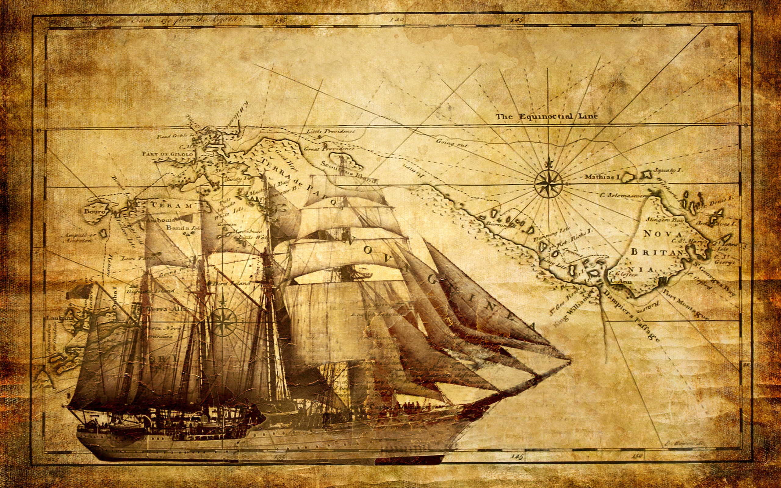 Custom Printed Nautical Charts Wallpaper