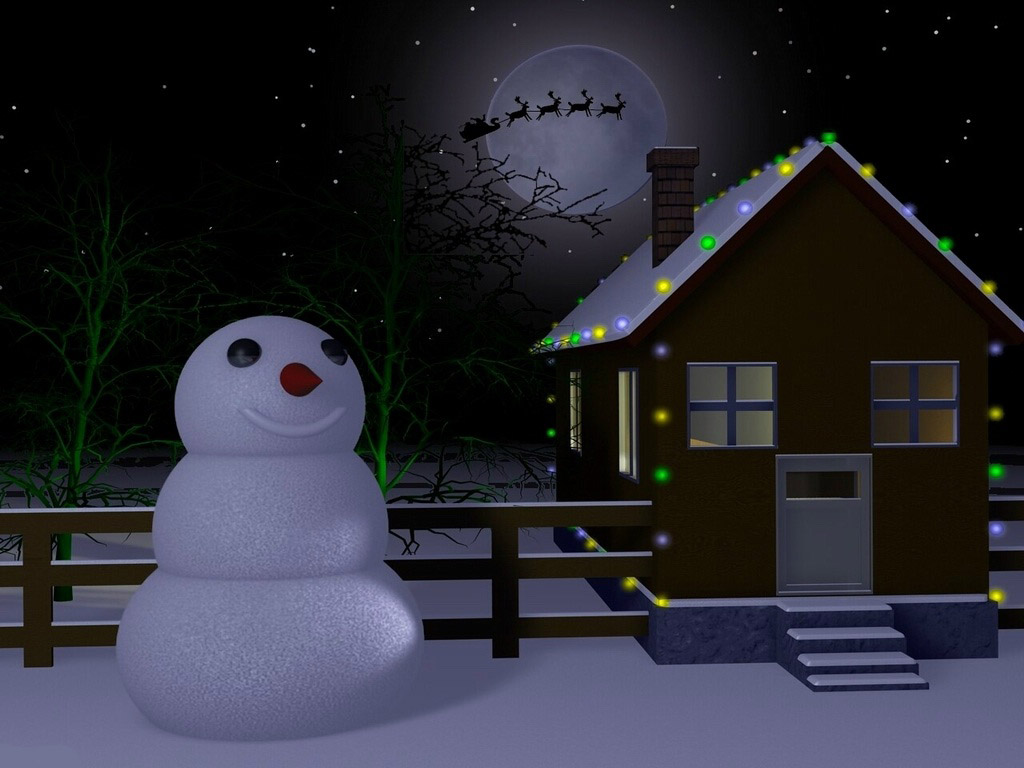 Cute Snowman Widescreen Background Wallpaper