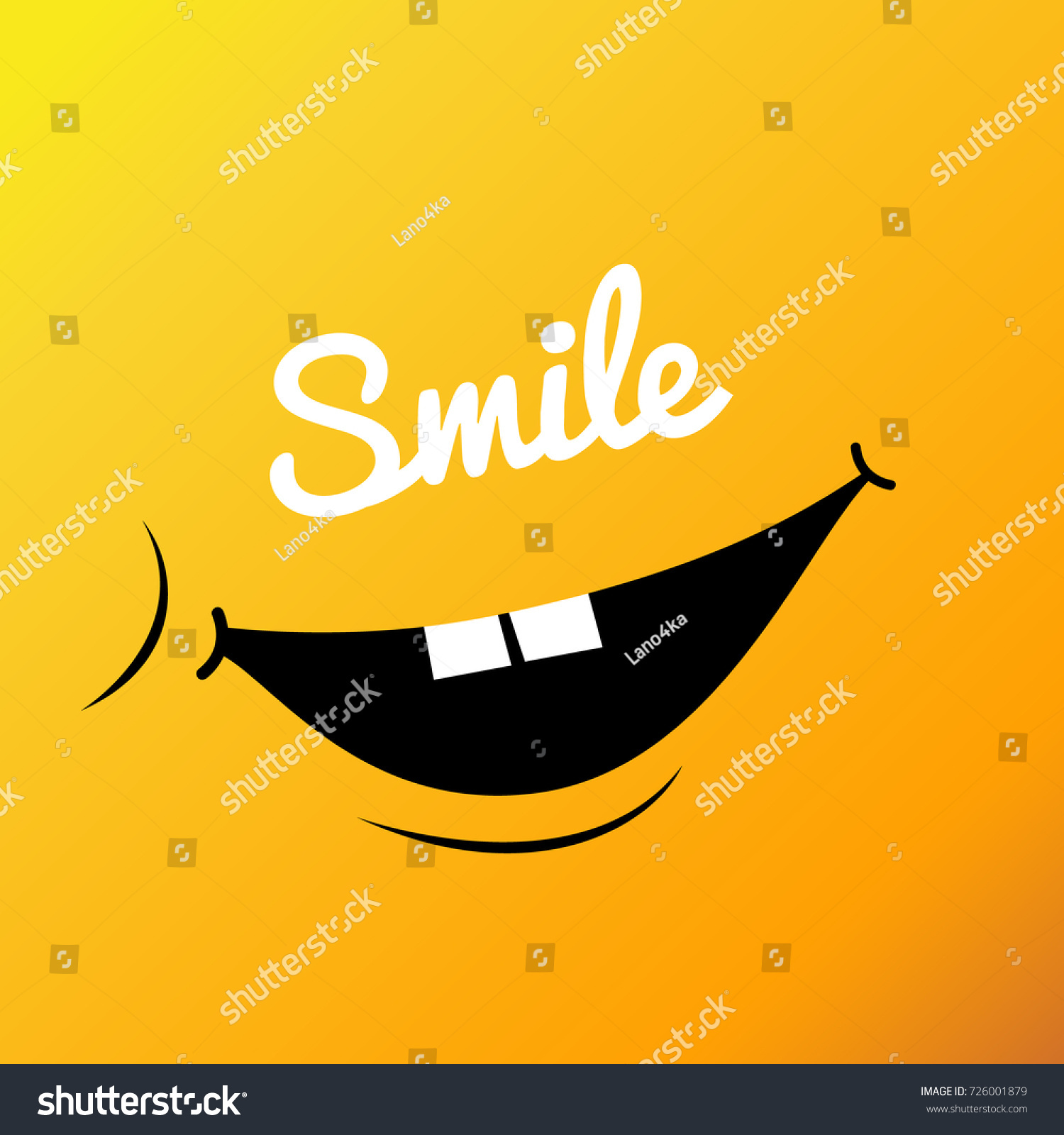 Yellow Smile Vector Illustration Smiley Face Stock Royalty