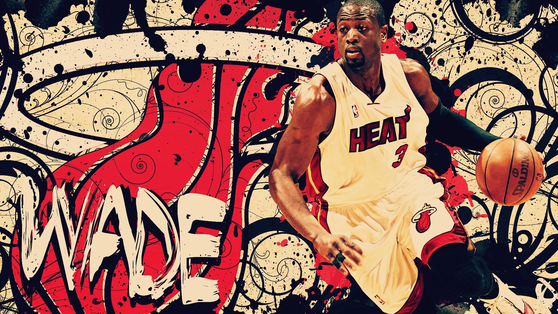 Abstract Nba Basketball Dwyane Wade Miami Heat Wallpaper