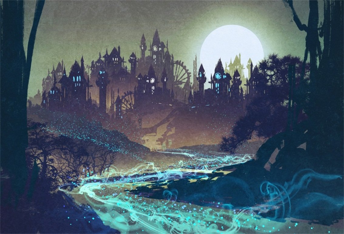 Free download Csfoto 7x5ft Background For Dark Castle Magic River Gnome