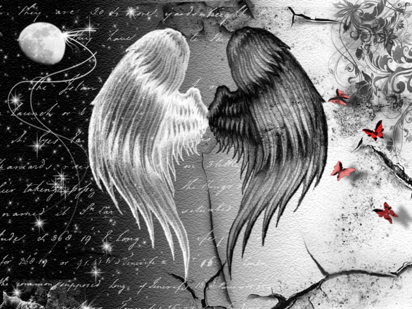Devil and Angel angel black devil heaven hell horn ring white HD  phone wallpaper  Peakpx