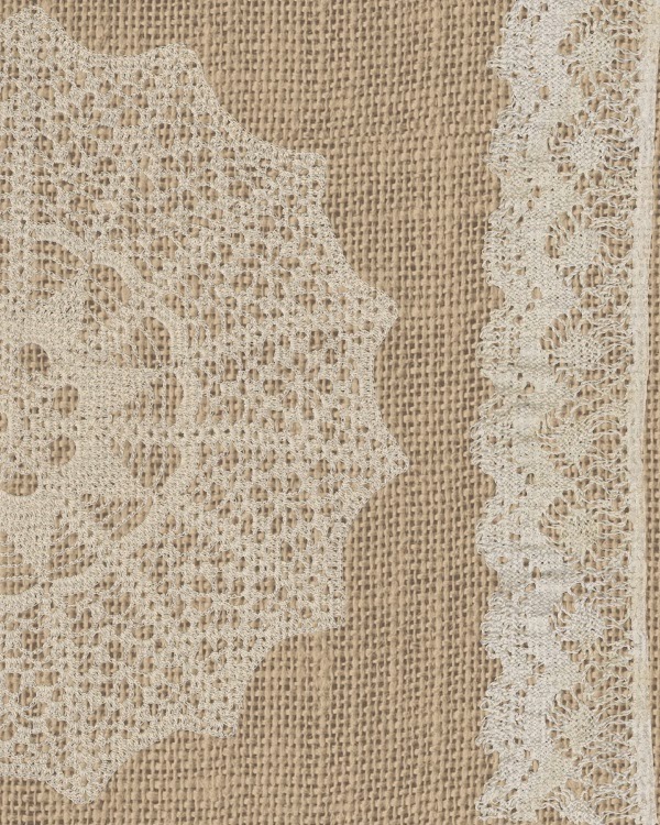 Blank Burlap And Lace Background N