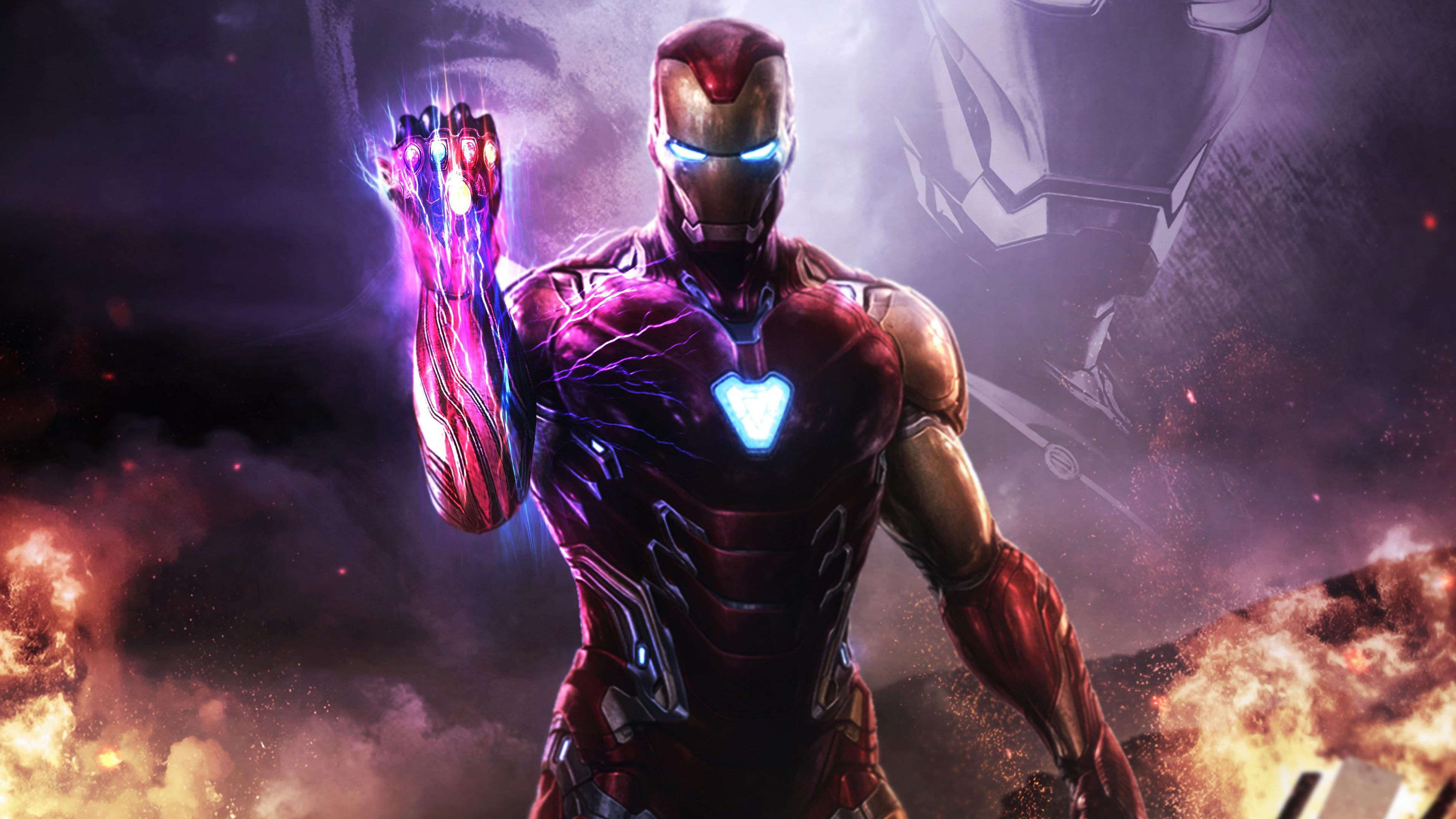 Avengers Endgame Iron Man Infinity Stones 4k Wallpaper