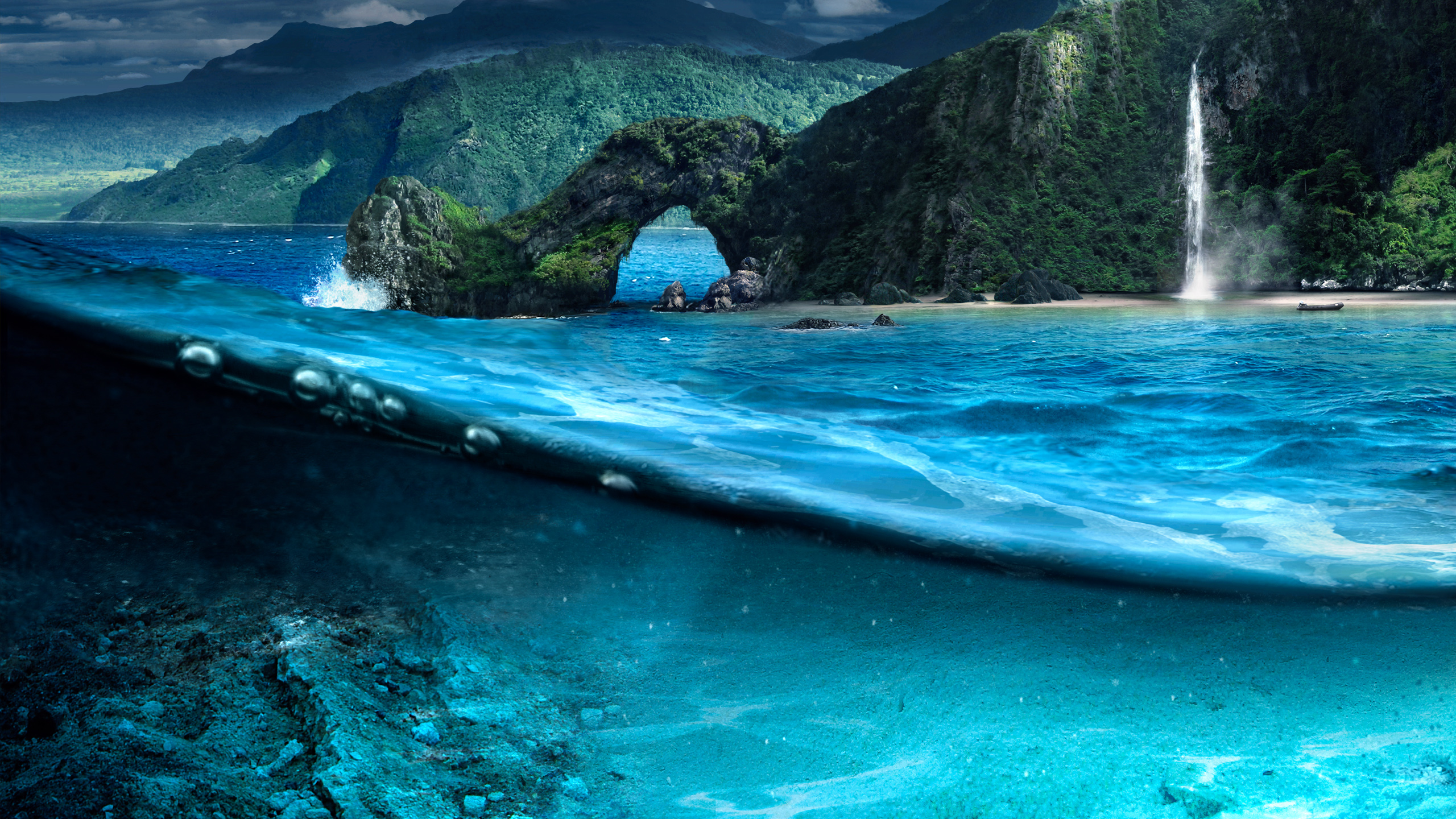 Deep Blue Lagoon 1080p Wallpaper