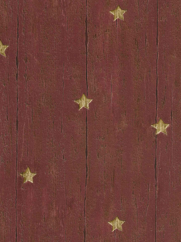 Maroon Wood Star Wallpaper Rustic Country Primitive