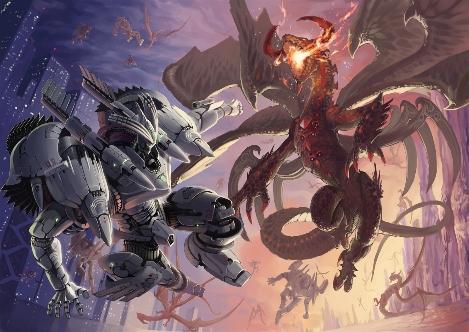 Mecha Dragon Anime HD Wallpaper Desktop Background