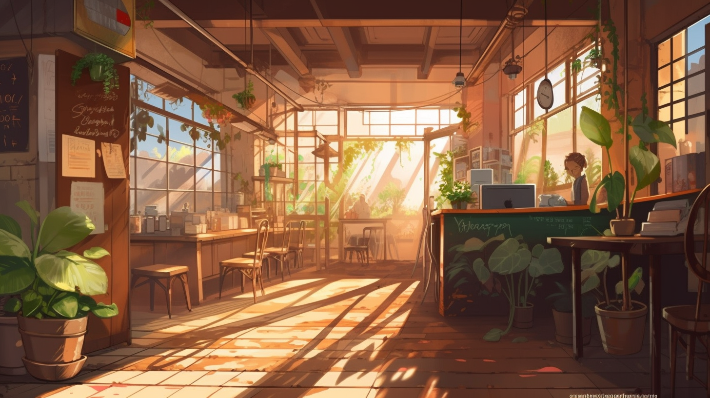 Coffee Shop With Warm Atmosphere Wallpaper