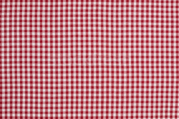 Red and White Gingham Checkered Tablecloth Background stock photo