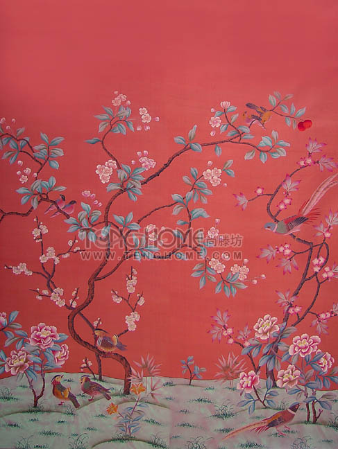 China Hand Painted Wallpaper WP 001   China Wallpaper Silk 487x648