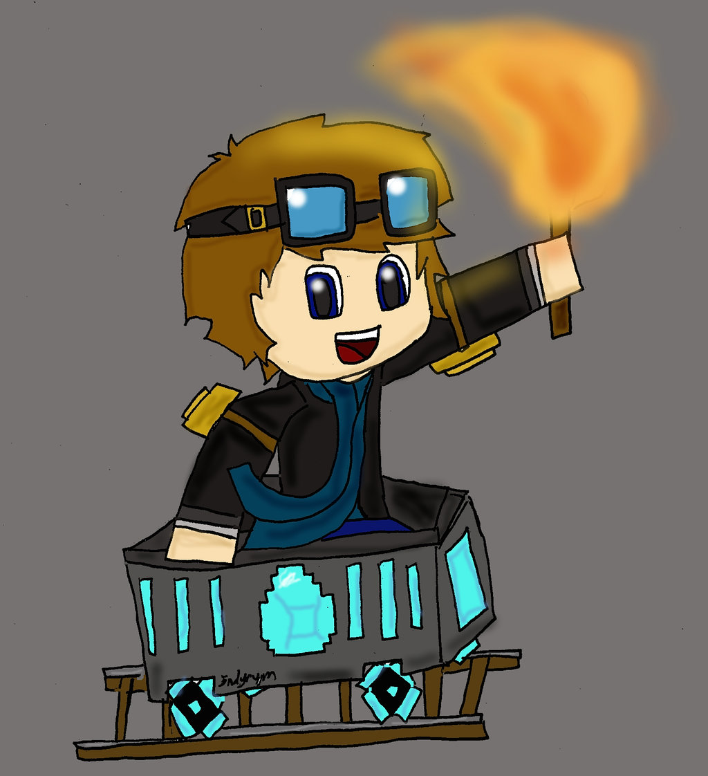 Dantdm Fan Art The Diamond Minecart By Endyrym