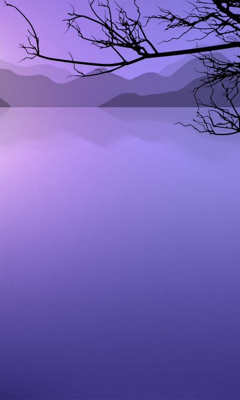 Purple Water Dark Wood Lumia Wallpaper