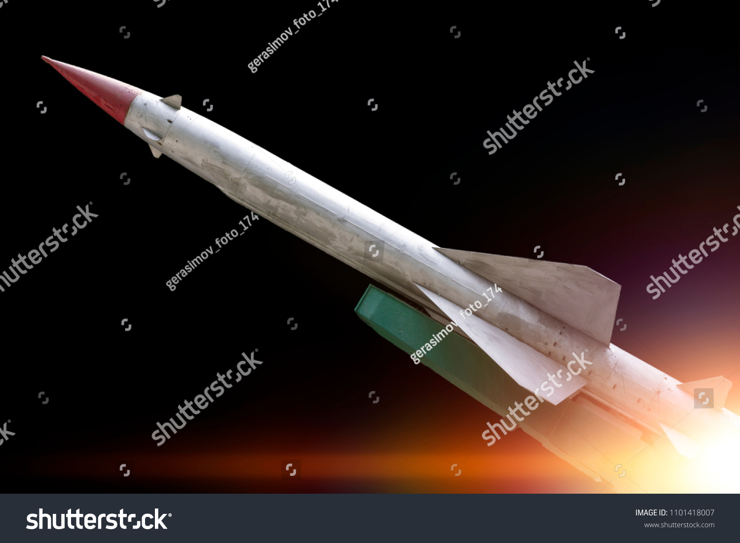 Rocket Launch On Black Background Weapons Stock Photo Edit Now